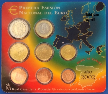 Kursmünzensatz Spanien 2002 Stgl.