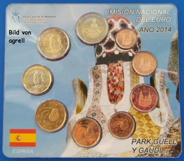 Kursmünzensatz Spanien 2014 Stgl.