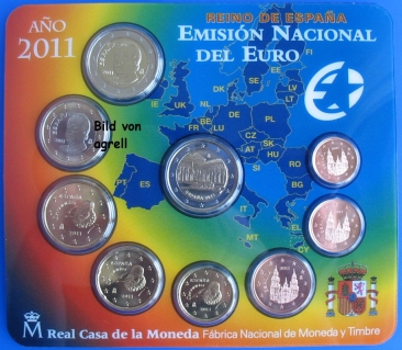 Kursmünzensatz Spanien 2011 Stgl.