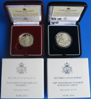 5 & 10 Euro Silbergedenkmünze San Marino 2010