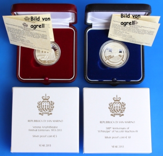 5 & 10 Euro Silbergedenkmünze San Marino 2013