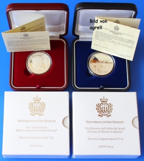 5 & 10 Euro Silbergedenkmünze San Marino 2014