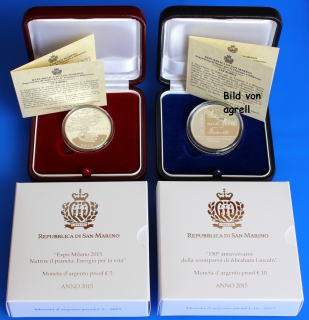 5 & 10 Euro Silbergedenkmünze San Marino 2015