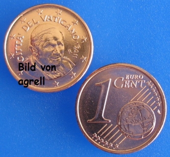 1 Cent Münze Vatikan 2011 unzirkuliert