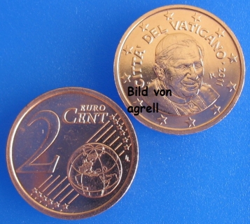 2 Cent Münze Vatikan 2011 unzirkuliert