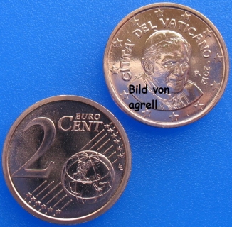 2 Cent Münze Vatikan 2012 unzirkuliert