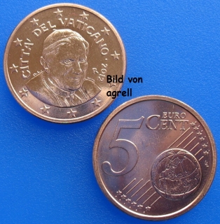 5 Cent Münze Vatikan 2012 unzirkuliert