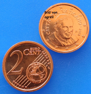 2 Cent Münze Vatikan 2013 unzirkuliert