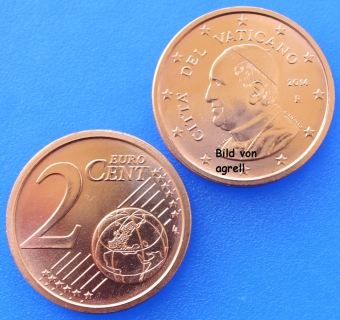 2 Cent Münze Vatikan 2014 unzirkuliert