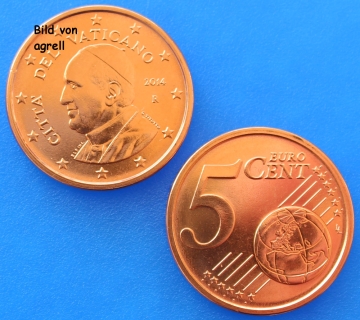5 Cent Münze Vatikan 2014 unzirkuliert