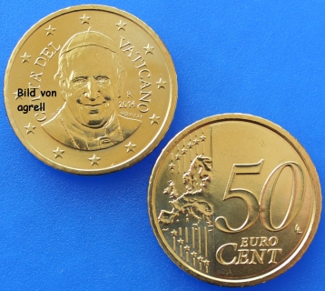 50 Cent Münze Vatikan 2014 unzirkuliert