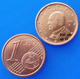 1 Cent Münze Vatikan 2015 unzirkuliert