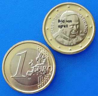1 Euro Münze Vatikan 2015 unzirkuliert