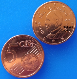 5 Cent Münze Vatikan 2016 unzirkuliert