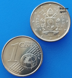 1 Cent Münze Vatikan 2017 unzirkuliert