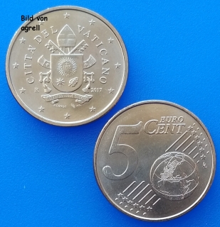 5 Cent Münze Vatikan 2017 unzirkuliert