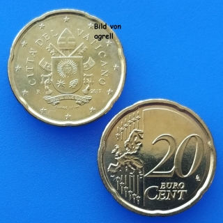 20 Cent Münze Vatikan 2017 unzirkuliert
