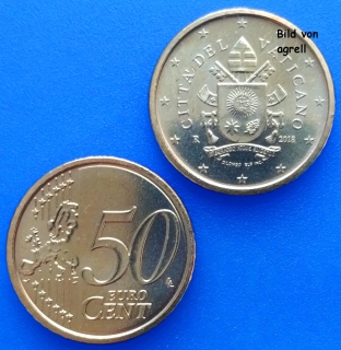50 Cent Münze Vatikan 2018 unzirkuliert