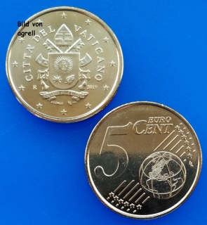 5 Cent Münze Vatikan 2019 unzirkuliert