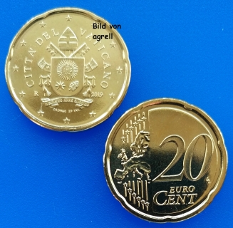 20 Cent Münze Vatikan 2019 unzirkuliert