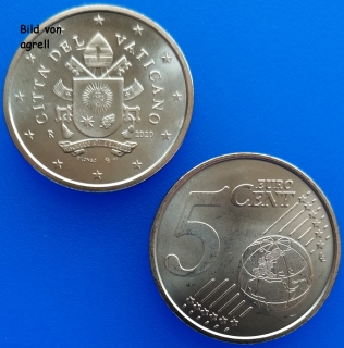 5 Cent Münze Vatikan 2020 unzirkuliert