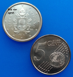 5 Cent Münze Vatikan 2021 unzirkuliert