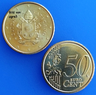 50 Cent Münze Vatikan 2022 unzirkuliert