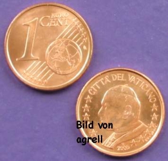 1 Cent Münze Vatikan 2005 unzirkuliert