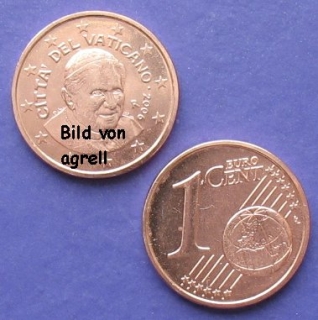1 Cent Münze Vatikan 2006 unzirkuliert