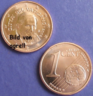 1 Cent Münze Vatikan 2008 unzirkuliert
