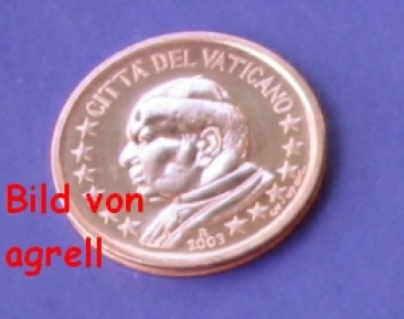 2 Cent Münze Vatikan 2003 unzirkuliert