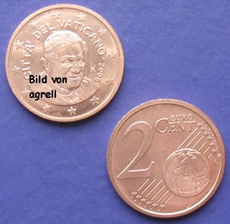 2 Cent Münze Vatikan 2006 unzirkuliert