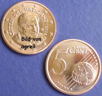 5 Cent Münze Vatikan 2008 unzirkuliert