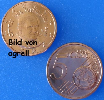 5 Cent Münze Vatikan 2009 unzirkuliert