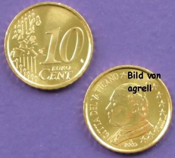10 Cent Münze Vatikan 2005 unzirkuliert