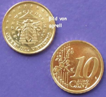 10 Cent Münze Vatikan 2005 Sede Vacante unzirkuliert