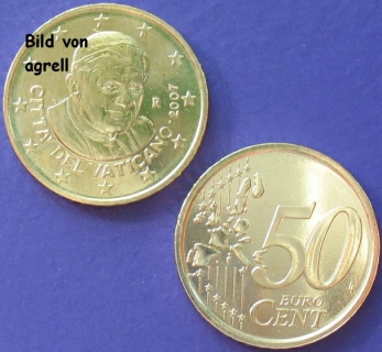50 Cent Münze Vatikan 2007 unzirkuliert