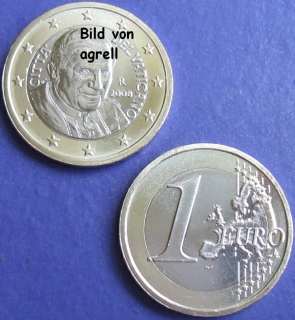1 Euro Münze Vatikan 2008 unzirkuliert