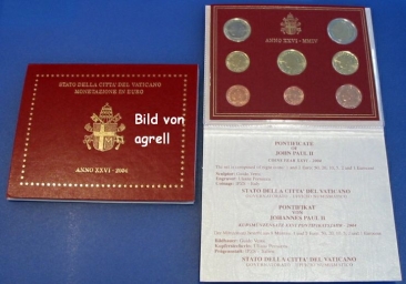 Kursmünzensatz Vatikan 2004 Stgl.