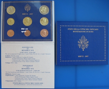 Kursmünzensatz Vatikan 2007 Stgl.