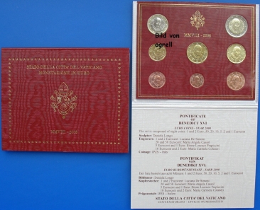 Kursmünzensatz Vatikan 2008 Stgl.