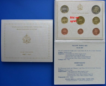 Kursmünzensatz Vatikan 2005 Stgl. - Sede Vacante