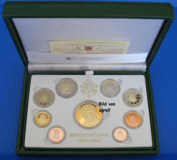 Kursmünzensatz Vatikan 2010 PP
