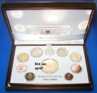 Kursmünzensatz Vatikan 2011 PP