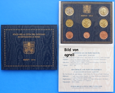 Kursmünzensatz Vatikan 2014 Stgl.