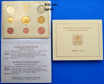 Kursmünzensatz Vatikan 2017 Stgl.