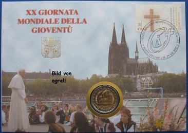 Philatelic-numismatic cover Vatican 2005