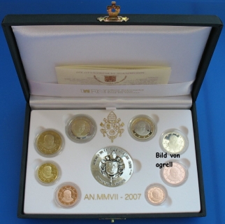 Kursmünzensatz Vatikan 2007 PP