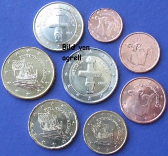 Kursmünzensatz Zypern 2008 Stgl.