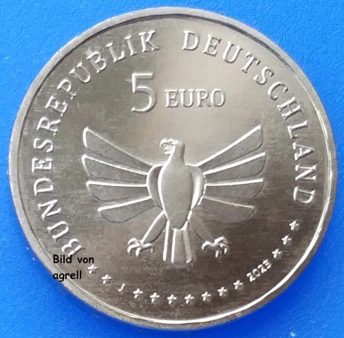 5 Euro Gedenkmünze Deutschland 2023 - Gebänderte Prachtlibelle "J"
